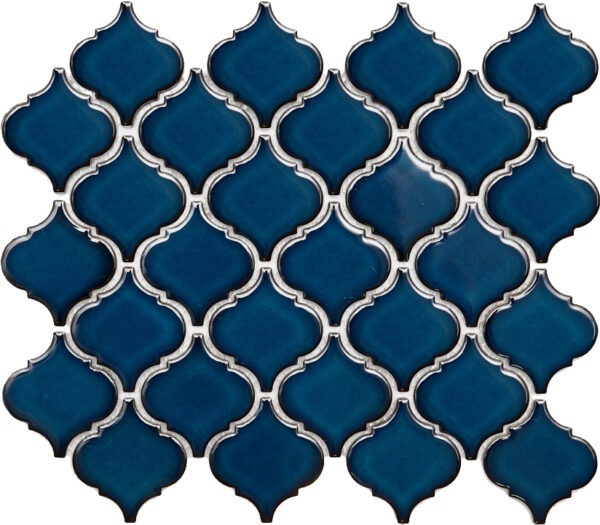 Арабеска керамическая плитка мозаика синяя глянец