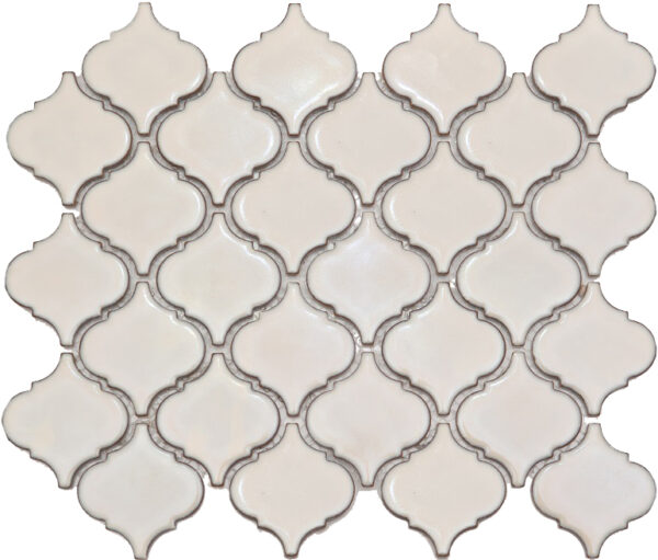 Арабеска керамическая плитка мозаика светло-коричневая (беж) глянцевая