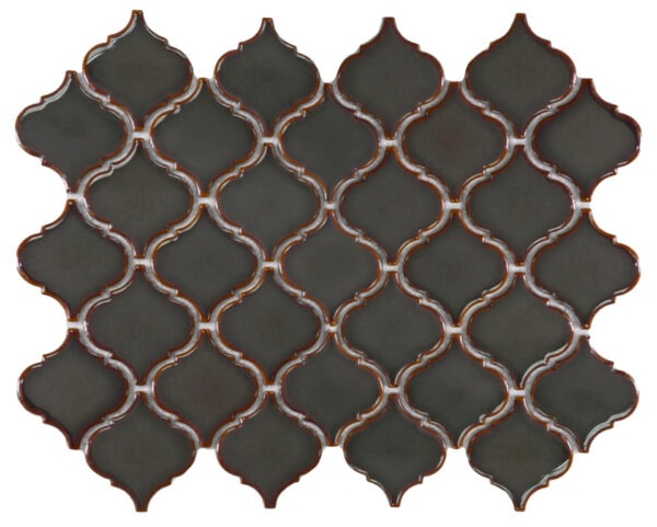Арабеска керамическая плитка мозаика коричневая глянцевая