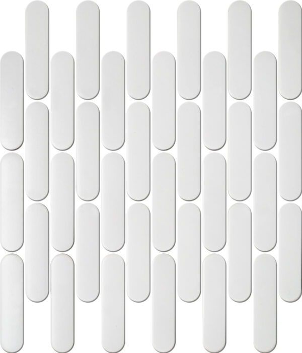Овальная керамическая мозаика белая матовая